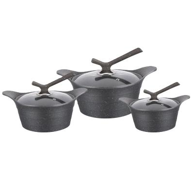 China Sustainable hot sale non stick cookware sets cast aluminum cookware pots Korea for sale