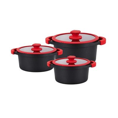 China Sustainable Kitchen Accessories Cast Aluminum Stick Cookware Non Sets Classic Pots for sale