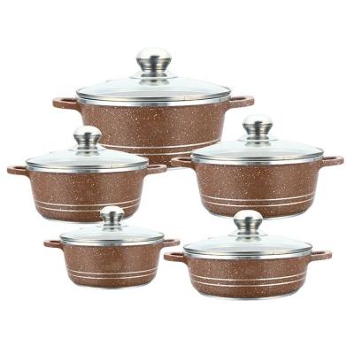 China Viable cheap price die cast aluminum non stick 10 pcs traditional cookware set for sale