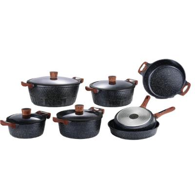 China Sustainable Kitchen Accessories 3D Stick Cookware Die Non Cast Aluminum Casserole Soup Pot for sale