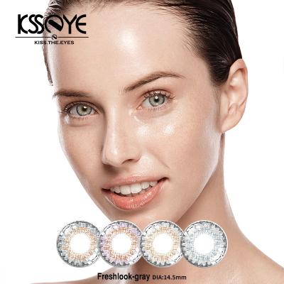 China Eco Colored Yearly 3 Tone Contact Lenses Natural Eye Lenses 14.5mm for sale