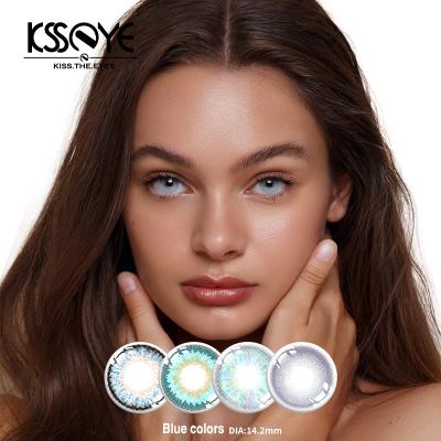 China Soft Gem Sapphire Blue Contact Lenses Natural Color Lenses 1 Year for sale