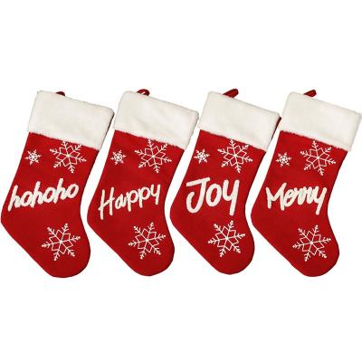 China Cute Merry Christmas Decoration Christmas Stocking Clothes Santa Socks Christmas Gift New Year Candy Gift Bags For Kids for sale