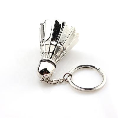 China New badminton sports advertising promotion sports advertising promotion gifts key ring metal badminton key chain keychain for sale