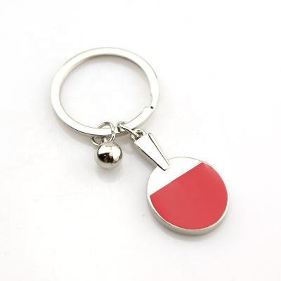 China Unisex Personalized Gifts Ping Pong Shape Key Chain Metal Ping Pong Bats Keychain Promotion Ping Pong Sport Gift For Souvenir for sale