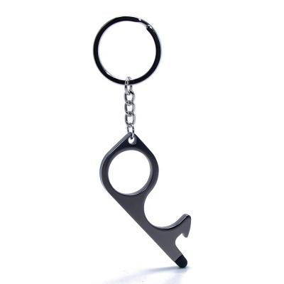 China Denfense Unisex Metal Self Contactless Door Opener Key Chain Key Ring Tools for sale