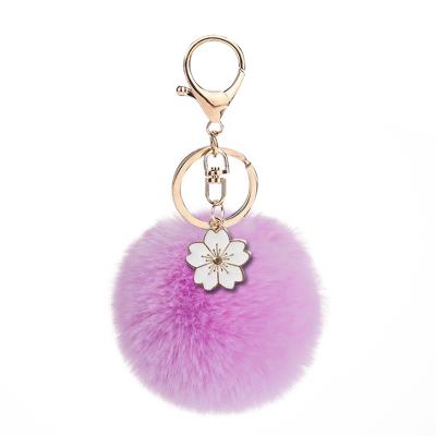 China Faux Rabbit Fur Fashion Faux Rabbit Fur Ball 8CM Keychain Keychain Fluffy Ball Keychains Keychains For Women Girls for sale