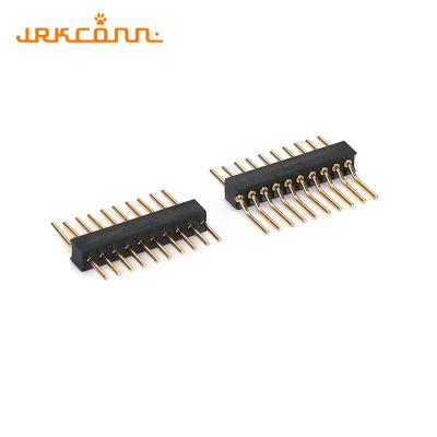 China Gold Plated Smt 2.0mm Pitch Connector Round Single Row Pin Header Connectors 1X10 Pin for sale