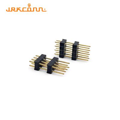 China Double Plastic ST 2.54mm Pitch  8 Pin Female Header 180degree Round Hole for sale