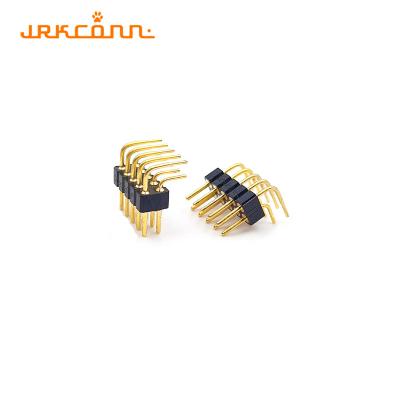 China 90 Degree Double Row 2.54mm Pitch Pcb Board Connectors With Brass Contacts for sale