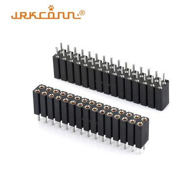 China Double Row 2.54 Mm Pitch Connector Machined Female Header Long Pins Tube Packing for sale