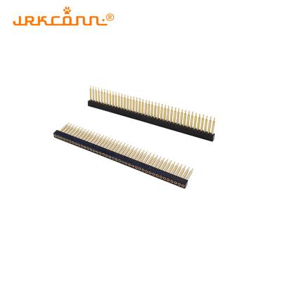 China Round Hole Pitch 2mm 180degree Female Pin Header Connector Single Row Header for sale