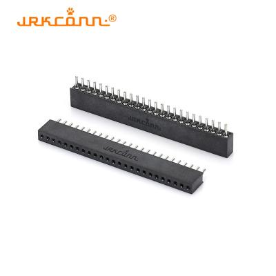 China 180 Degree Machined 1.27 Mm Female Header Single Row Header PIN Socket Connector for sale