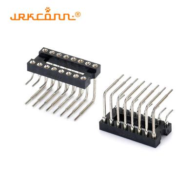 China Pitch 2.54mm Ic Sockets Type 2X8Pin IC Sockets Machined Right Angle Female Header for sale