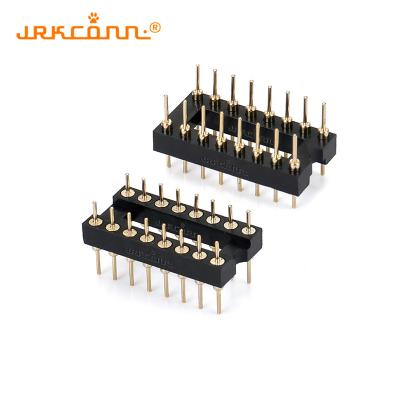 China Máquina Round Pin IC Socket And Adapter 16P Recto Revestimento de Ouro Ângulo Direito Cabeça do Pin à venda