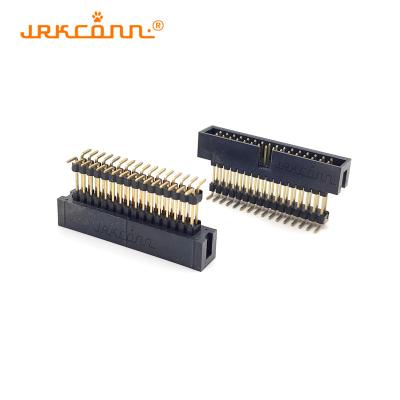 China SMT 2mm Pitch Pin Box Header Connectors Double Row Header Brass For Pcb for sale