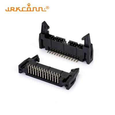 China Tipo de conector de cabezal de alfiler ejector de 2,54 mm de ángulo recto negro Tipo de penetración para placa de PCB en venta