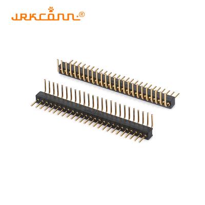 China Right Angle Gold Plating 1.27 Mm Pitch Header Male Pin Header Single Row Header Connector for sale