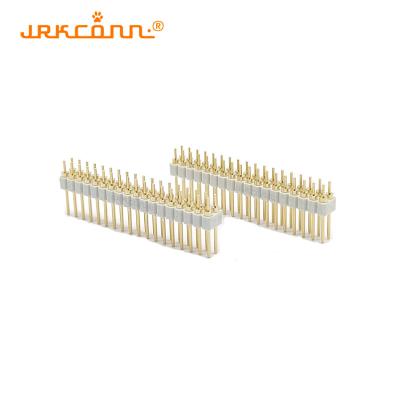 China 180degree Machined 2.54mm Pitch Connector Dual Row Pin Header Right Angle White PPS for sale