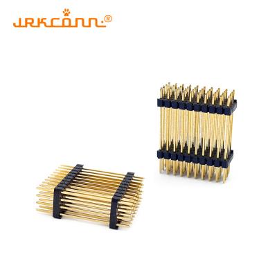 China 180 Degree Round Female Pin Header Four Rows Through Hole Surface Mount Female Header for sale