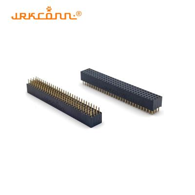 China Four Rows DIP 1.27 MM Female Header Strip Phosphor Pcb Pin Header Female for sale