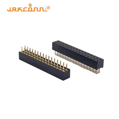 China Dual Row St Female Header 2.54 Mm Phosphor Bronze Terminals 3A Connector Pin Header for sale