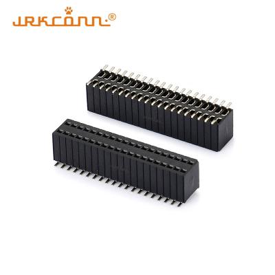 China Dual Row Header Connector Female Header Connector Bootom Entry PBT Plastic for sale