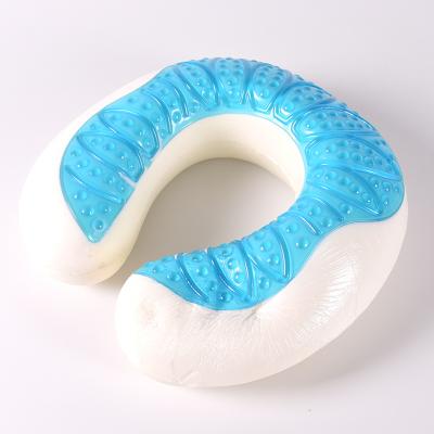 China Travel U-Shaped Cooling Memory Pad Neck Anti-Apnea Gel Cooling Pillow for sale