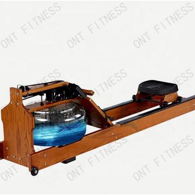 China Universal Gym Equipment Fitness Rowing Machine Water Resistance Wooden Rowing Machine for sale