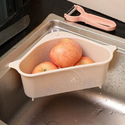 China Viable Folding Plastic Washing Drain Basket Kitchen Fruit Vegetable Drying Storage Basket Sink Drain Basket for sale