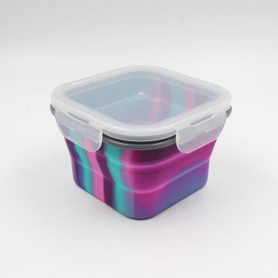 China Freshness preservation food grade silicone collapsible food bowl, customized color, LOGO and package for sale