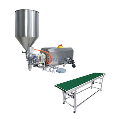 China Food Manufacturers Produce Servo Motor 10ml-100l Paint Filling Machine Conveyor Line for sale