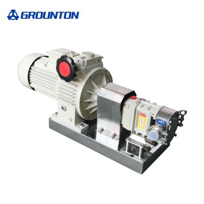 China SS316 Grounton LX-3A-9 Transfer Batter Rotary Lobe Pump Stainless Steel 4.0GPM 4bar 1.2in 1.5HP 170RPM for sale