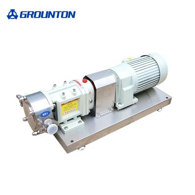 China SS316 Grounton LX-3A-18 Transfer Batter Rotary Lobe Pump Stainless Steel 8.0GPM 4bar 2in 1.5HP 170RPM for sale