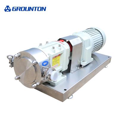 China SS316 Grounton LX-3A-18 Transfer Peanut Butter Rotary Lobe Pump Stainless Steel 5.7GPM 4bar 2in 1.5HP 120RPM for sale