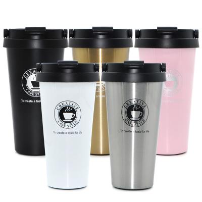 China 510ml 17oz Travel Coffee Cup Vacuum Insulated Stainless Steel Tumbler Thermal Coffee Mugs for sale