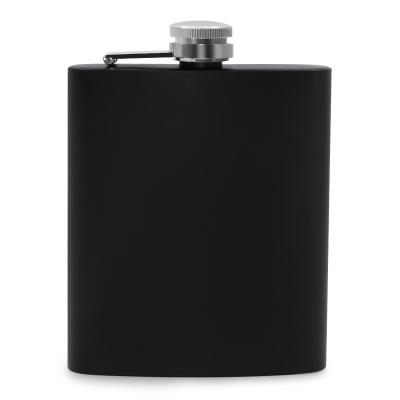 China Custom Logo 6/7/8oz Men Whiskey Alcohol Drinkware Bottle Black Stainless Steel Hip Flask for sale