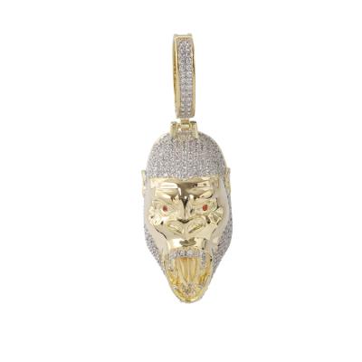 China Hip Hop 14k Gold Plated Iced Out 3D Gorilla Hip Hop Pendant for sale