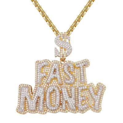 China Hiphop Iced Out Hip Hop Dangling Letter Silver Bling Bling Pendant for sale