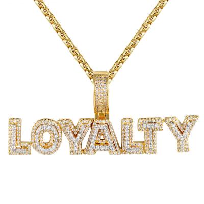 China Hiphop Luxury Hip Hop Loyalty Pendant Clear Meaningful Pendant for sale