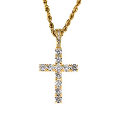 China Wholesale Bling Bling CZ Cross Pendant Hip Hop Classic Cross Hop Pendant for sale