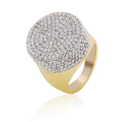 China Hiphop iced out full CZ bling to pave men's two tone hip hop ring for sale