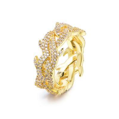 China Hiphop iced out bling bling hip hop jewelry ring lab dimond thorns ring for sale