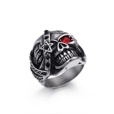 China Wholesale Vintage Hip Hop Ring Stainless Steel Skull Rings Men for sale