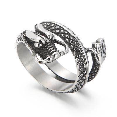 China Wholesale Hiphop Hip Hop Ring Dragon Rings Stainless Steel For Rapper for sale