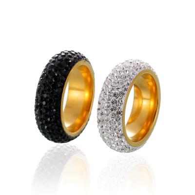 China Hot Selling Hiphop Mens Hip Hop Full Stone Stainless Steel Ring Pave CZ for sale