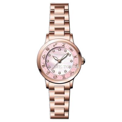 China Water Resistant Custom Design Rhinestone Wristwatch Fashion Woman Quartz Flowing Watch With Bracelets for sale