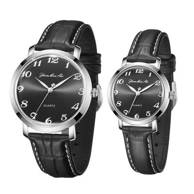 China Water Resistant 2022 Hot Seller Couple Watches Lover Sapphire Crystal Leather Belt Watch Set Contains Box Women Quartz Watches for sale