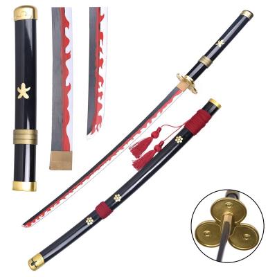 China Anime One Piece Quick Blade Bamboo Red Version Black Sword Wooden Sword Sales Wooden Sword for cosplay for sale