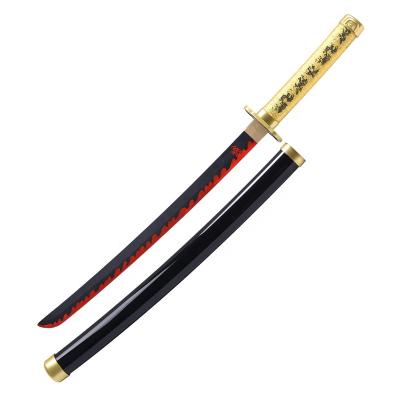 China Anime BAMBOO Sword Tsugikuni Yoriichi Demon Slayer Cosplay Wakizashi Wooden Sword Manga Sword for sale